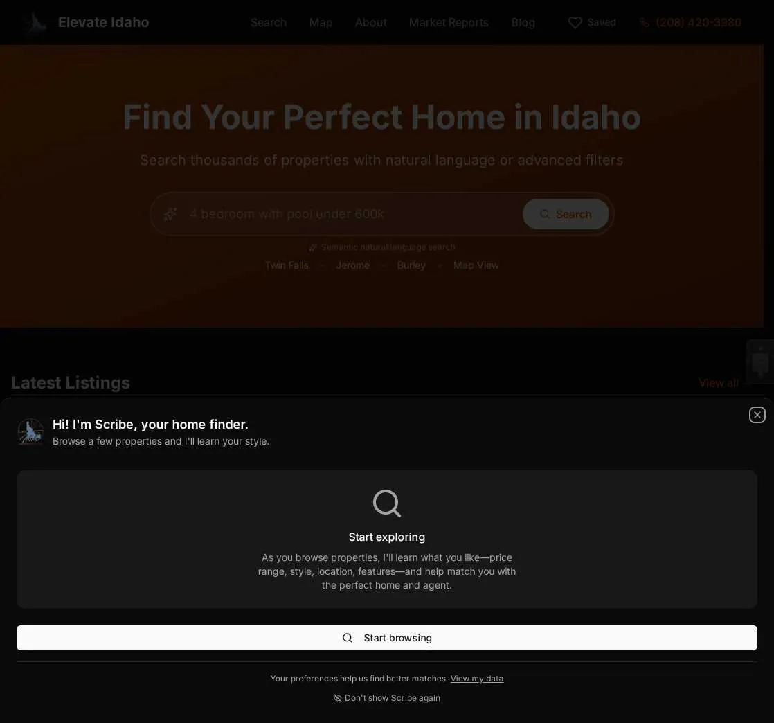 Scribe welcome dialog showing the broker introduction phase